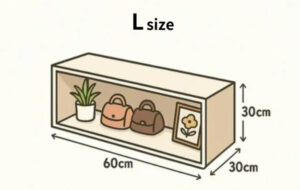 L size（30×60×30cm）のイラスト